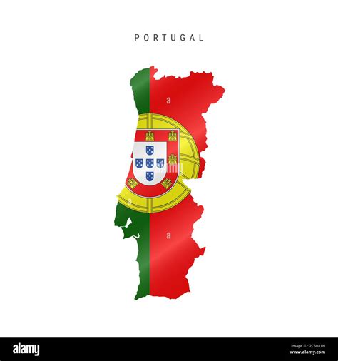 Detailed waving flag map of Portugal. map with masked flag Stock Photo ...