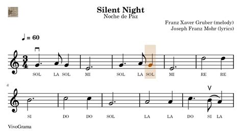 Silent Night Noche De Paz Partitura F Cil Viol N Pr Ctica Tempo