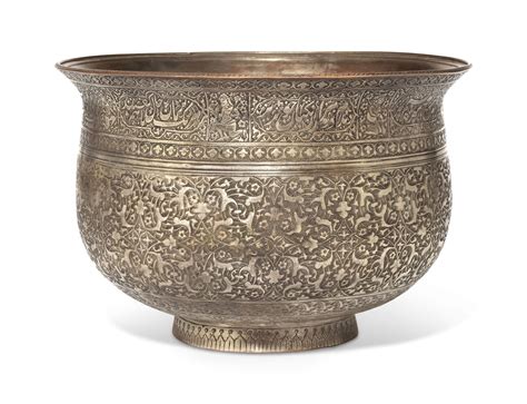 A Safavid Tinned Copper Wine Bowl Western Iran Late 16thearly 17th