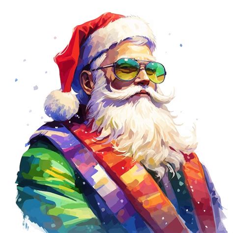 Premium Vector Santa Claus Ready For Christmas With Red Hat