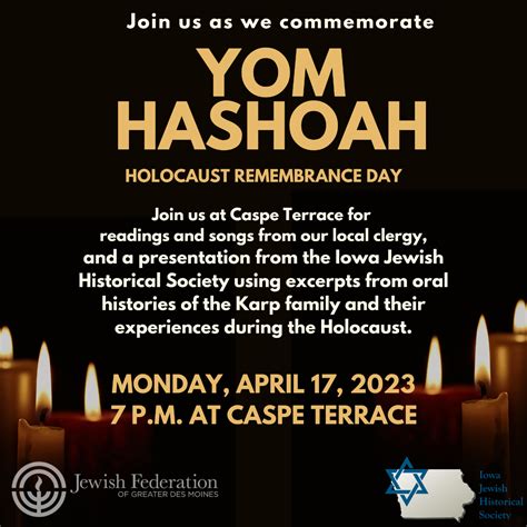 Yom Hashoah Program April At Caspe Terrace Temple B Nai Jeshurun