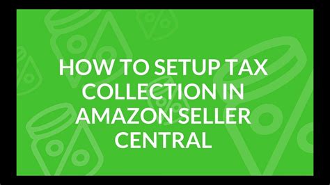 How To Setup Amazon Sales Tax Settings Youtube