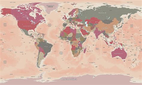 Carte de Colorful political world map ǀ Toutes les cartes et