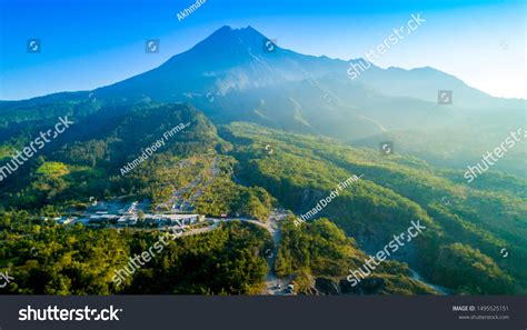 Gunung Merapi Mount Merapi Aerial View Stock Photo 1495525151