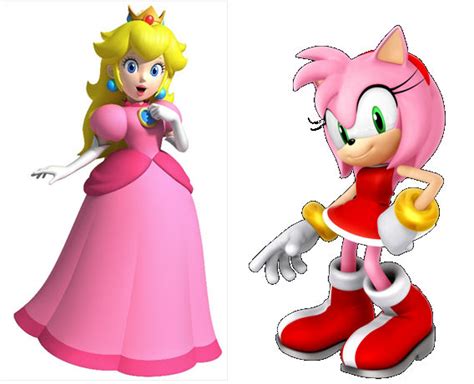 Princess Peach And Amy Rose by adamhatson on DeviantArt