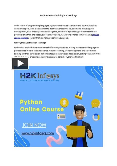 Ppt Python Course Training At H2kinfosys Powerpoint Presentation Free To Download Id