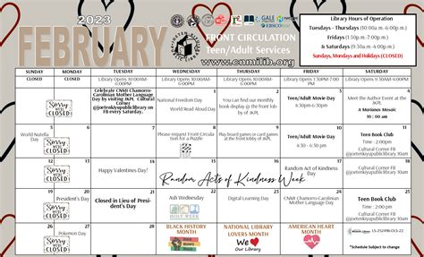 February 2023 Calendar of Events – Joeten Kiyu Public Library