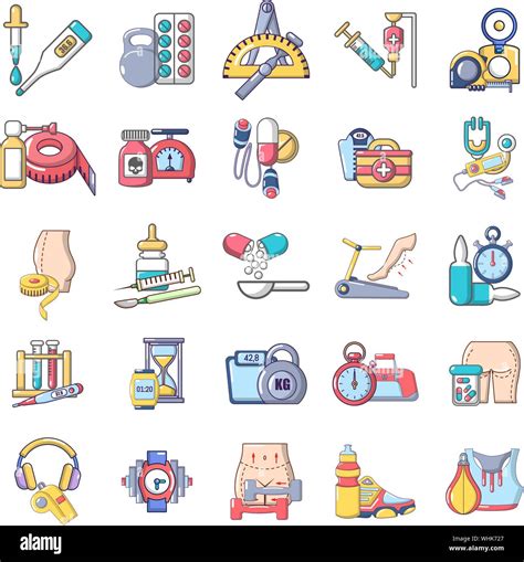 Physical Examination Icons Set Cartoon Style Stock Vector Image Art