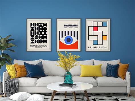 Set of 3 Bauhaus Posters Gallery Wall Art Instant Download Exhibition ...