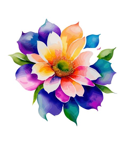 Premium Vector Watercolor Multicolor Floral Bouquet Watercolor Flowers