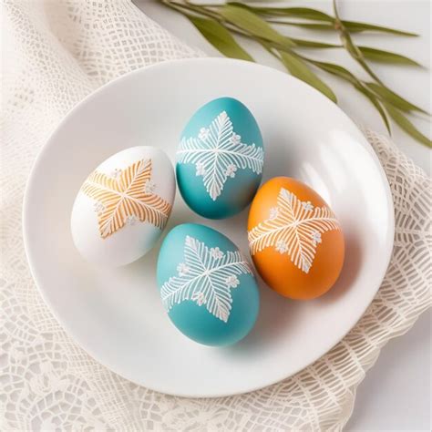 Premium Photo Colorful Easter Eggs In A Plate On The Table With A