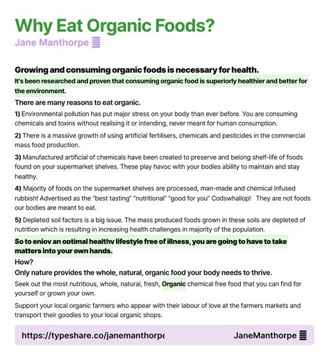 Why Eat Organic Foods By Jane Manthorpe Medium