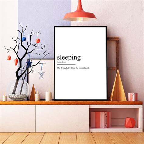 Sleeping Definition Print - Etsy