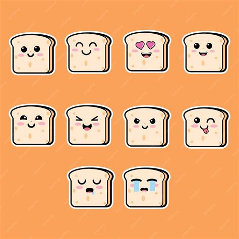 Premium Vector Bread Cute Vector Icon Design