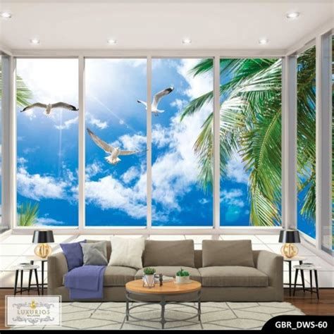 Jual Wallpaper 3d Wallpaper Dinding Custom Awan Cerah Burung Jakarta