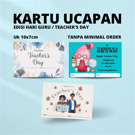 Jual Teacher S Day Hari Guru Sun Printing Greeting Card Kartu Ucapan 10 X 7 Cm