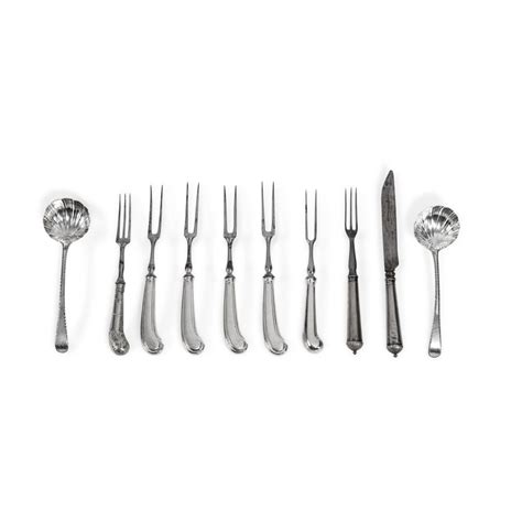 Group Of English Silver Flatware 18th Century The Kindig Collection