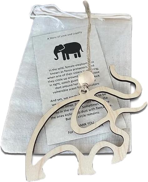 Sisterhood And Friendship Elephant Ornament Wooden Elephant