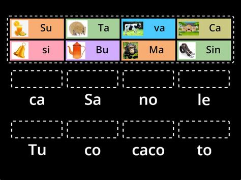 Coloque A Silaba Que Falta Para Completar A Palavra Match Up