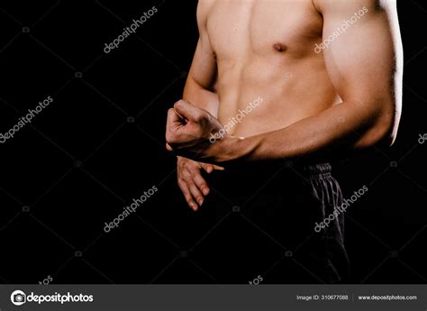 Athletic Muscular Bodybuilder Man With Naked Torso Six Pack Abs Stock Photo Psisaa