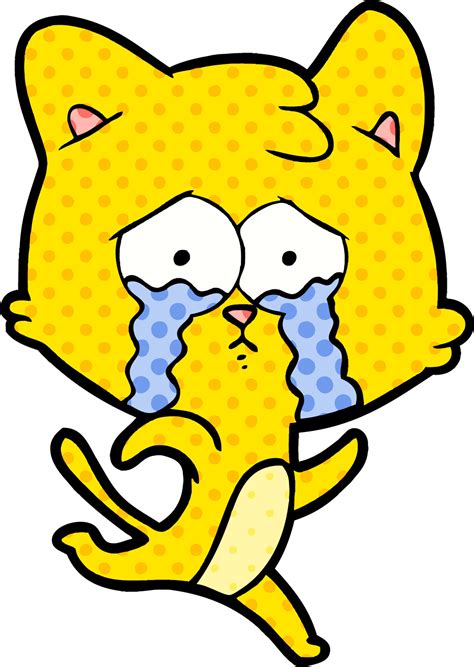 cartoon crying cat 12455588 Vector Art at Vecteezy