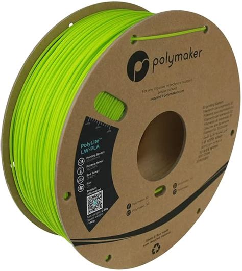 Amazon Polymaker LW PLA Filament 1 75mm Bright Green Pre Foamed