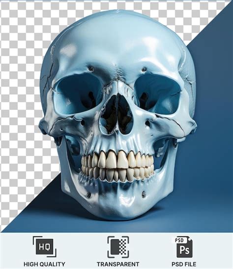 Objeto transparente na forma de um crânio humano PSD Premium