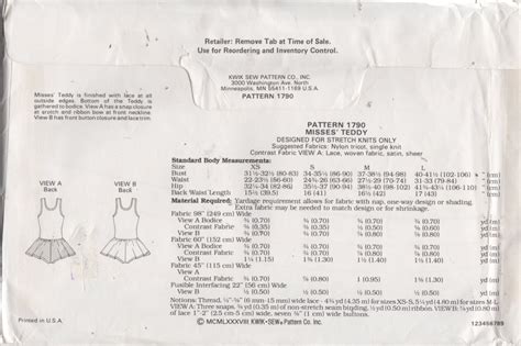 Kwik Sew S Misses Lingerie Lacy Teddy Pattern Scoop Etsy