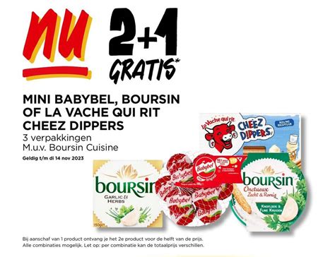 MINI BABYBEL BOURSIN OF LA VACHE QUI RIT CHEEZ DIPPERS Aanbieding Bij