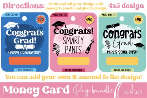 Printable Graduation Card, Money Card Graphic by Rumi Design · Creative ...