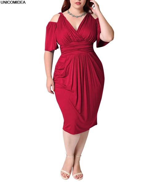 2019 Big Size Plus Size Dresses Women 5xl Tunic Dress Sexy Hollow Out Pleated Sheath Dress