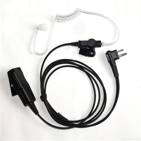 2 Pin Acoustic Tube Earpiece And Heavy Duty Kevlar Two Wire Headset With Large Ptt Microphone With