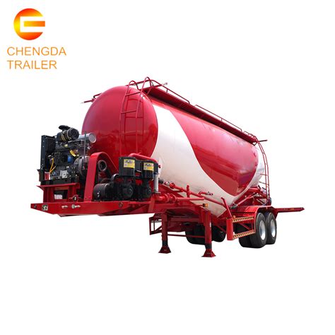 Cbm Bulk Cement Tanker Trailer Air Compressor Bulk Unloading Powder