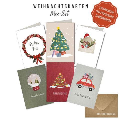 Keitcards Weihnachtskarten Mixed Set X Postkarten Und X Klappkarten