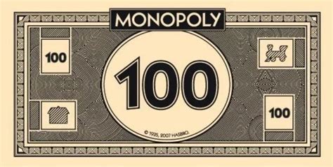 Monopoly Money: A Hundred Dollar Bill with Monopoly Design