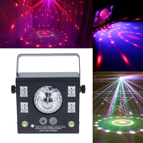 ZhdnBhnos 4 In 1 Mixed LED RGB Stage Light Laser Strobe Beam DMX Disco