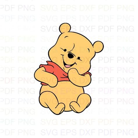 Baby Pooh Cute 2 Winnie The Pooh Svg Dxf Eps Pdf Png Cricut Etsy