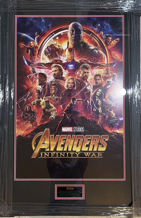 Framed "Avengers Infinity War" Cast Signed Movie Poster ...