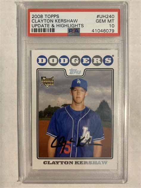 Topps Update And Highlights Clayton Kershaw Rookie Card Rc Psa