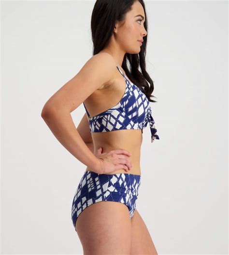 Moontide Swimwear Diamond Maze Reversible High Ruched Front Bikini Pant