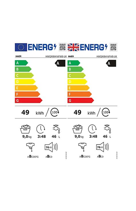 Haier HWQ90B416FWB-UK 9kg Built-in 1600rpm Washing machine - White ...