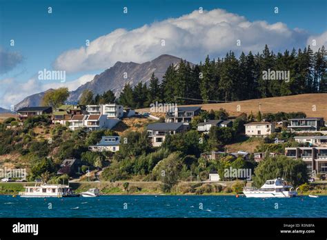 New Zealand South Island Otago Wanaka Town View From Lake Wanaka