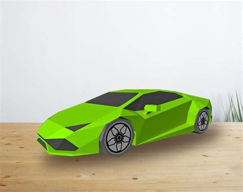 Lamborghini Aventador Racer Diy D Papercraft Car Template Etsy Hong