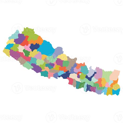 Nepal Map Map Of Nepal In Administrative Districts In Multicolor 41712190 Png