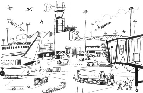 Airport Coloring Pages