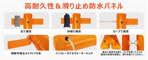 Amazon｜洪水対策 バリア 水注入式 3/6M 防水パネル 土砂不要 家庭用 止水板 水害対策 防水 防災用品 浸水対策 洪水防止バリア ...