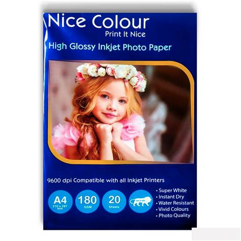 Premium A4 High Glossy Inkjet Photo Paper 180gsm 20 Sheets