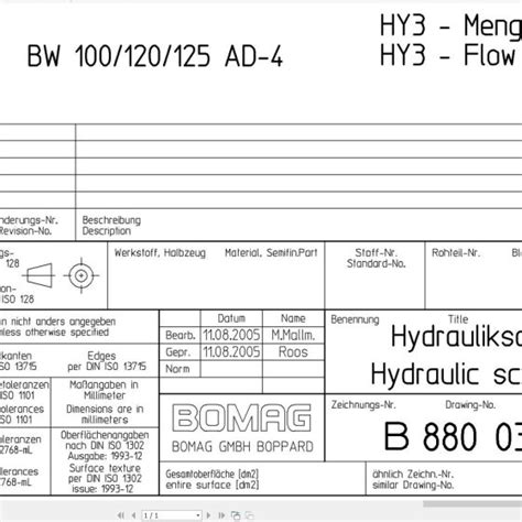 Bomag Bw Ad Ac Bw Hydraulic Schematic Drawing No