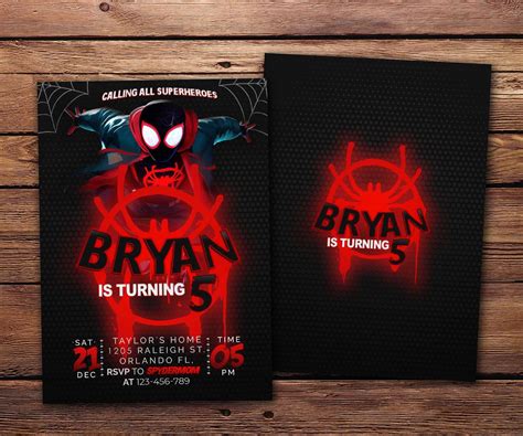 Spiderverse Birthday Invitation Artofit