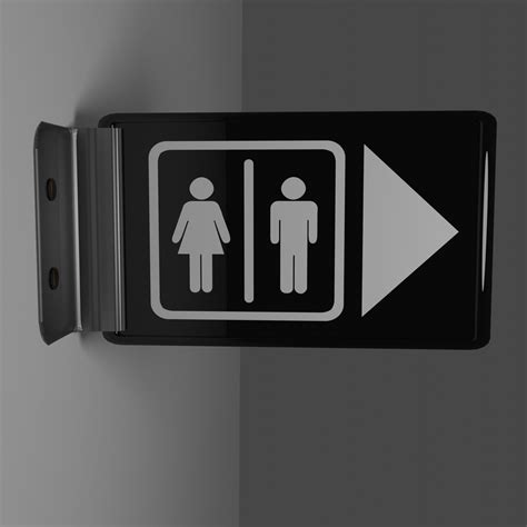 Restroom Sign - Wall Mounted 3D model | CGTrader